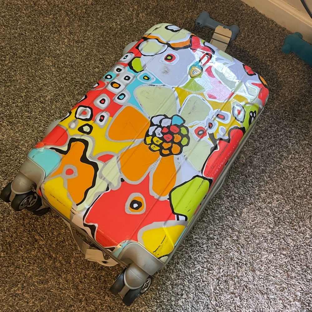 groovy floral small single suitcase